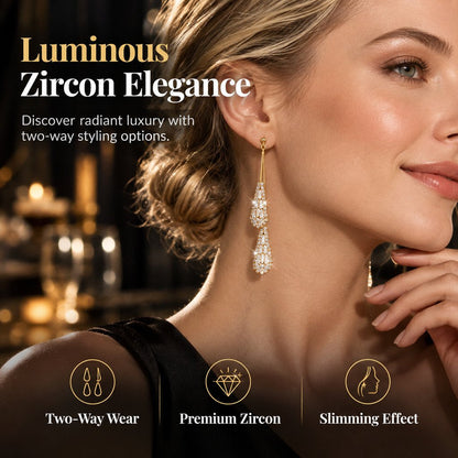 Elegant Zirconia Drop Quaste Earrings for Women