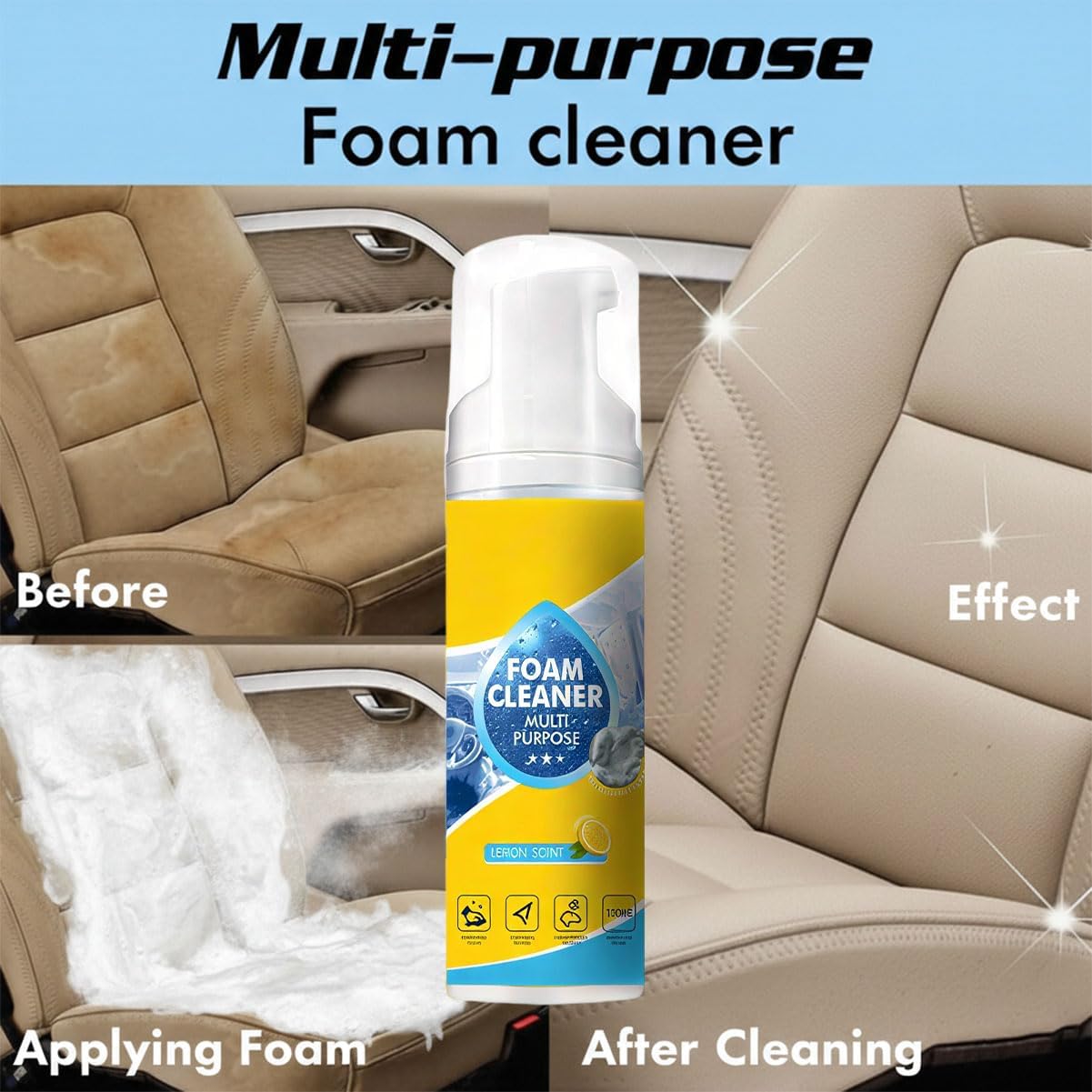 🔥Multi-Function Foam Cleaner – Deep Clean Car, Kitchen, Bathroom & Sofa