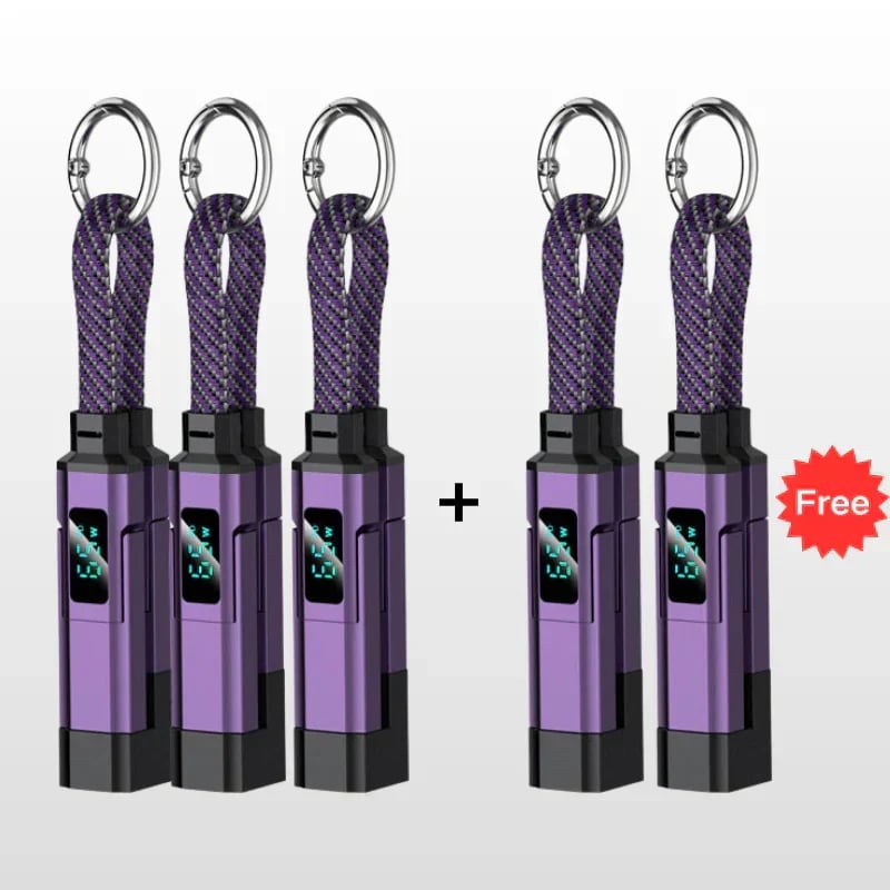 4-in-1 Digital Display Keychain Charging Cable🔋📱