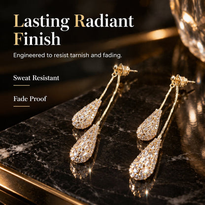 Elegant Zirconia Drop Quaste Earrings for Women