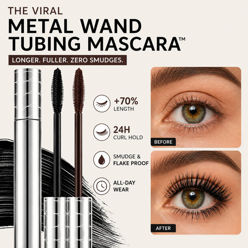 Metal Wand Tubing Mascara – Long-Wearing Tubing Formula for Stunning Length & 24H Smudge-Proof Curl ✨👁️🖤