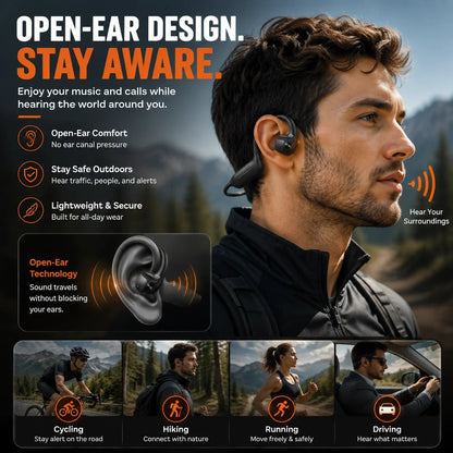 🎧 8MP Smart Camera Open-Ear Headset – POV Video, Calls & AI Assistance 🎥