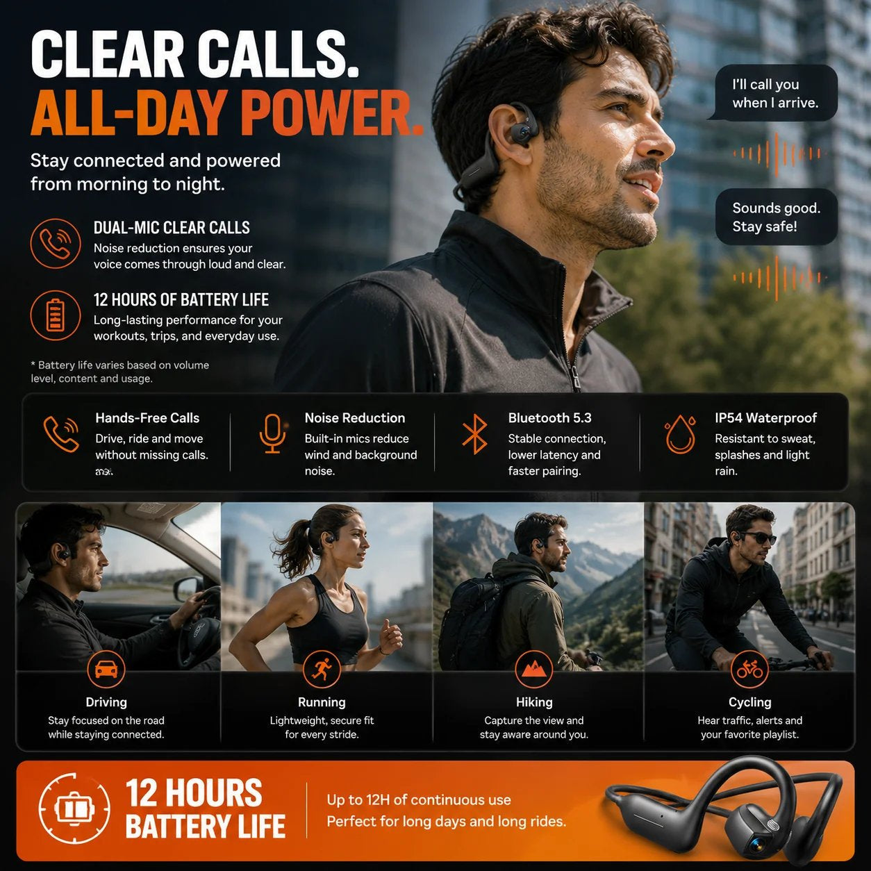 🎧 8MP Smart Camera Open-Ear Headset – POV Video, Calls & AI Assistance 🎥