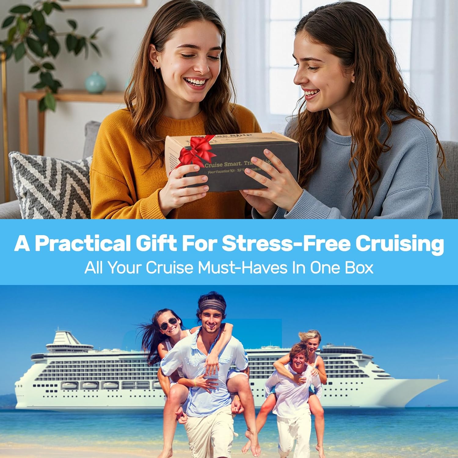 🚢Cruise Essentials 2026- Cruise Must Haves Kit with Non-Surge Protector Power Strip, Lanyard with ID Holder, Magnetic Hooks, Luggage Tag Set, Towel Bands, Waterproof Phone Holder