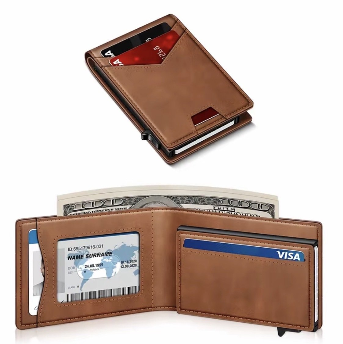 ⚡Men's RFID Minimalist Pop-Up Bifold Wallet