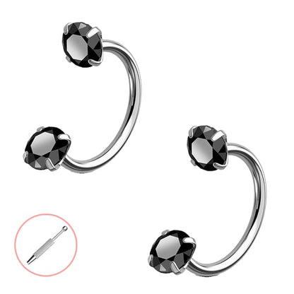 Horseshoe Gem Nose Ring – Internally Threaded & Comfortable