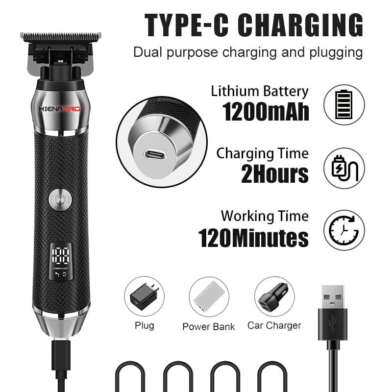 🏆Luxe 3-in-1 Professional Men’s Grooming Set – T-Blade Trimmer, Foil Shaver – With LED Display