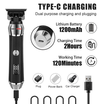 🏆Luxe 3-in-1 Professional Men’s Grooming Set – T-Blade Trimmer, Foil Shaver – With LED Display