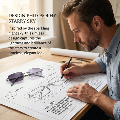 🔥Buy 1 Get 1 Free (2 pairs) – 【Co-Created by Designers】Gypsophila Smart Zoom and Color-Changing Reading Glasses