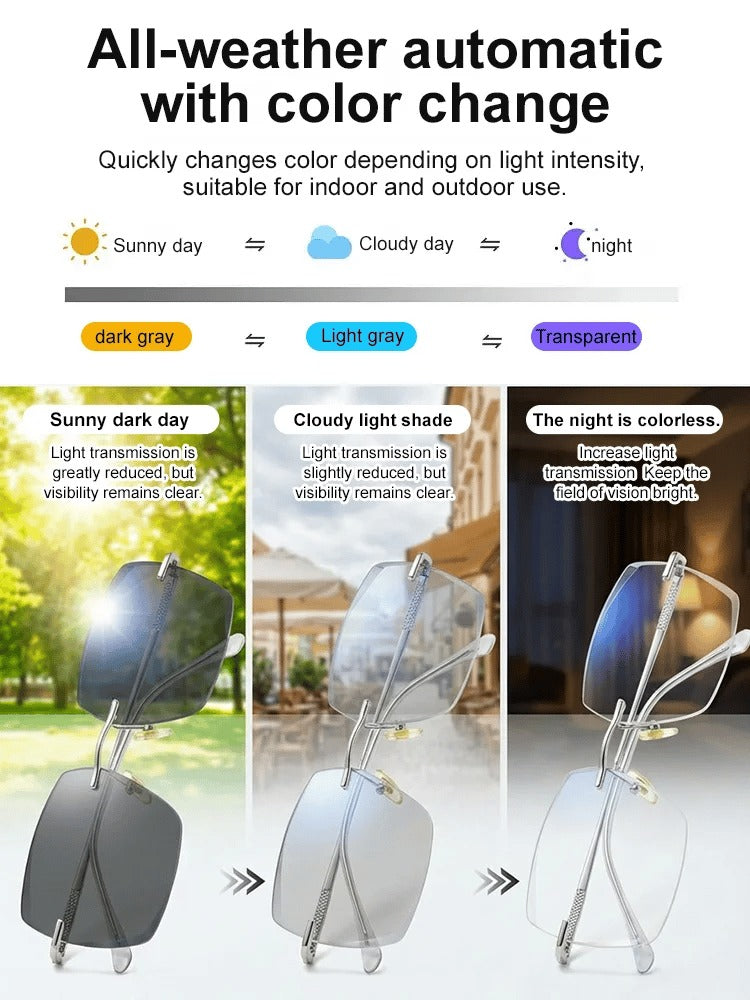 🔥1 kaufen, 1 gratis (2 Paare) – 【Von Designern mitentwickelt】Gypsophila intelligente Lesebrille mit Zoom und Farbwechsel