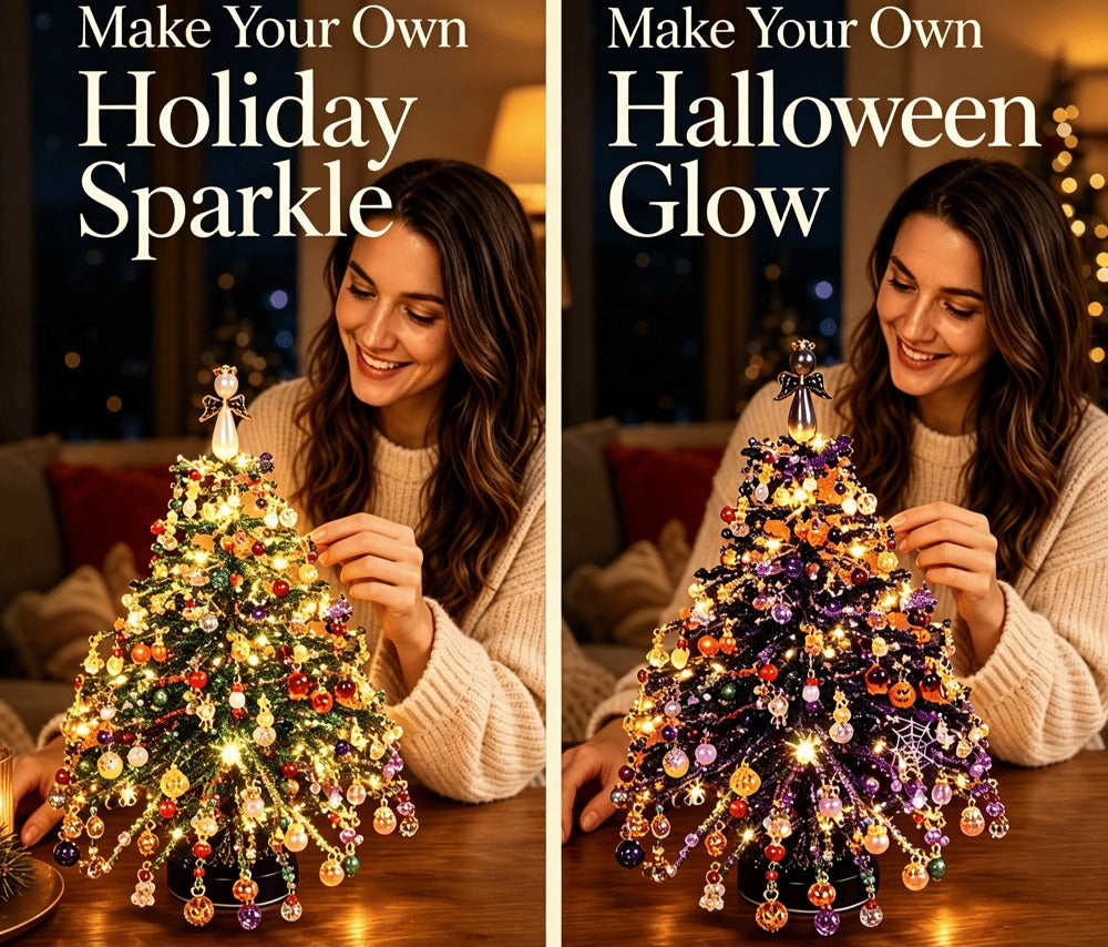 🎄✨ DIY Beaded Christmas Tree Kit – 🎅Create Your Own Sparkling Holiday Decoration