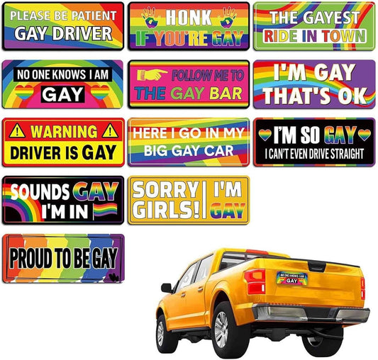 12PCS Funny LGBT Rainbow Pride Prank Stickers