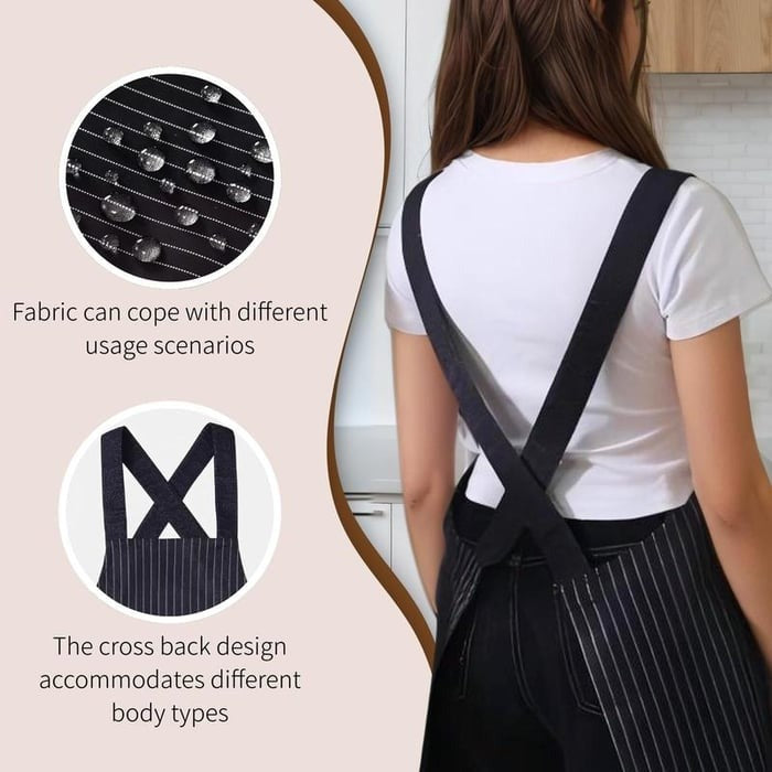 🔥 Apron with Pockets for Women and Men Cross Back Design with Towel