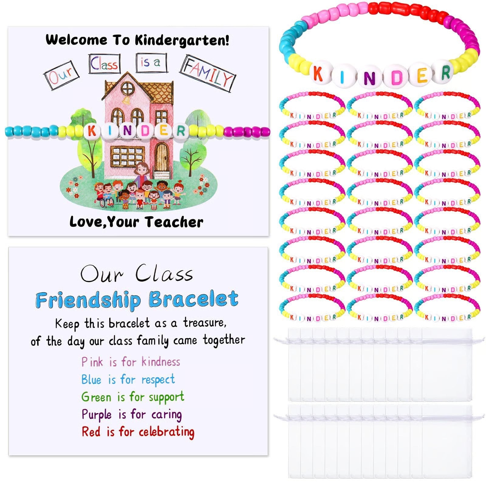 ✨🌈Pack of 25 Welcome BeadBracelets - StrengthenClassroom Friendship & SpreadWarm Kindness!