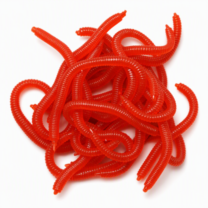 ⏰Simulation Earthworm Soft Fishing Lures Shrimp Scented Artificial Worm Baits for Freshwater and Saltwater Pack of 50 or 100