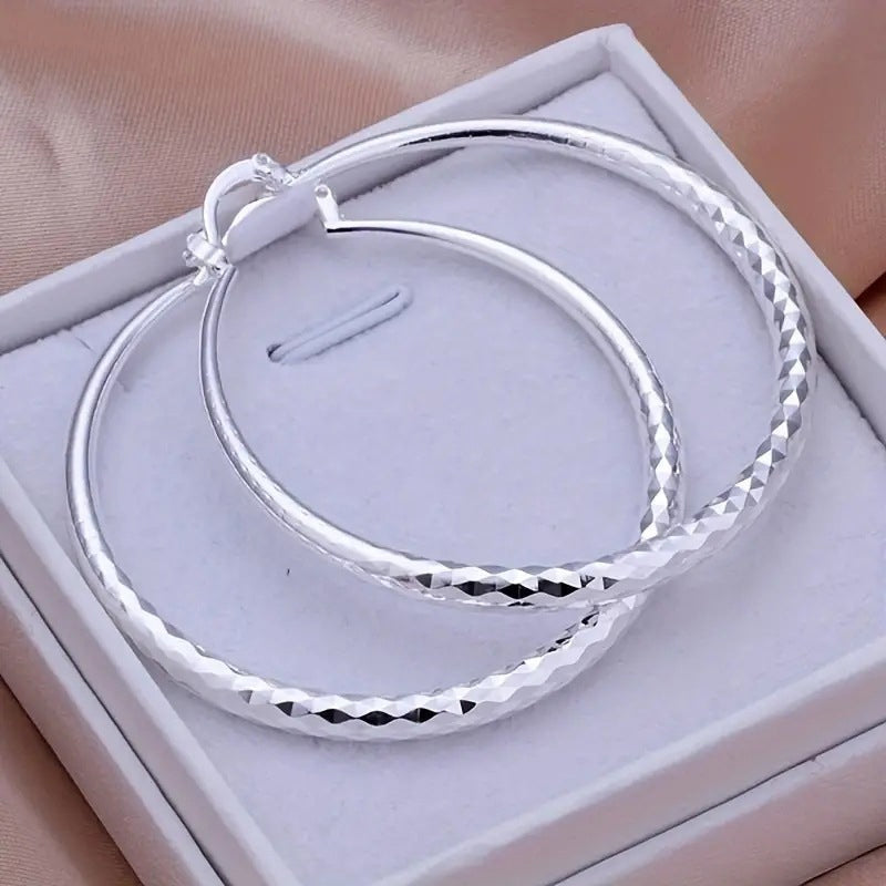 🎁Diamond-Cut Hoop Earrings for Women – Elegant, Sparkling 💎