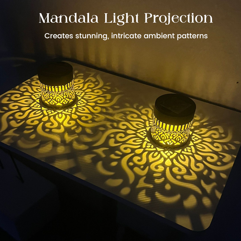 ⏰limited-time 50% OFF🌞Solar Mandala Light – Stunning Pattern Projection, 2-in-1 Floor & Wall Design