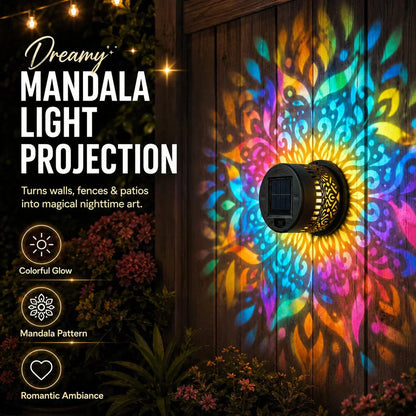 ⏰limited-time 50% OFF🌞Solar Mandala Light – Stunning Pattern Projection, 2-in-1 Floor & Wall Design