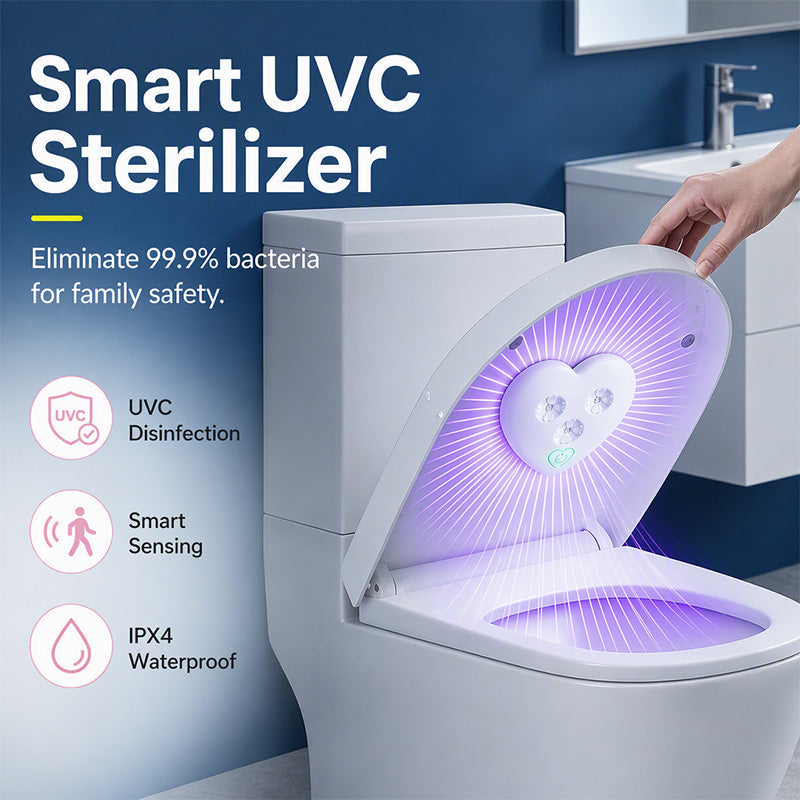 🚽🔥🔥Smart UVC Toilet Sterilizer Light‑Motion Sensor Toilet Bowl Sanitizer Lamp, IPX4 Waterproof Rechargeable UVC Disinfection Device for Bathroom Toilet, Eliminates 99.9% Bacteria for Household Sanitation